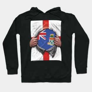 Cayman Islands Flag English Flag Ripped Open - Gift for Caymanian From Cayman Islands Hoodie